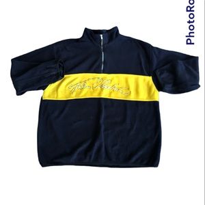 vintage y2k fubu three quarter zip sweater